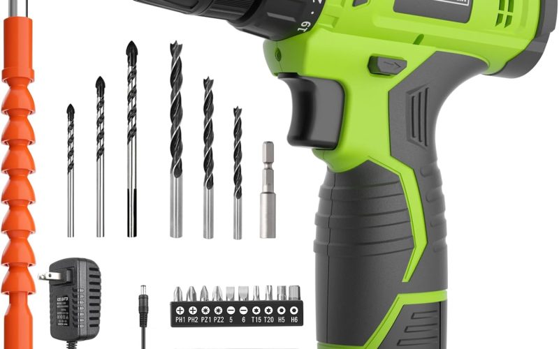 Cordless Drill Set,12V Power Drill Set with Battery and Charger, Electric Driver