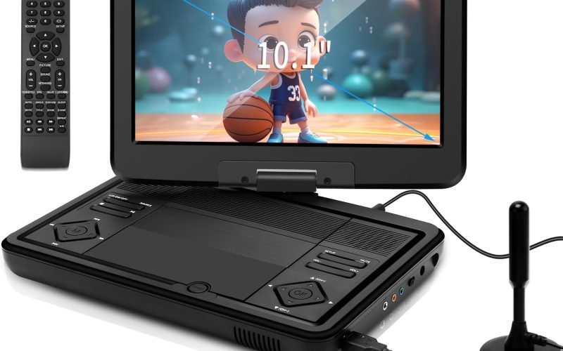 Feihe 12.5 Portable TV DVD Player - 10.1 HD Swivel Screen